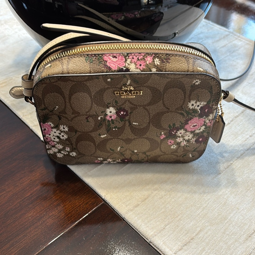 Coach Brown Floral Crossbody Bag